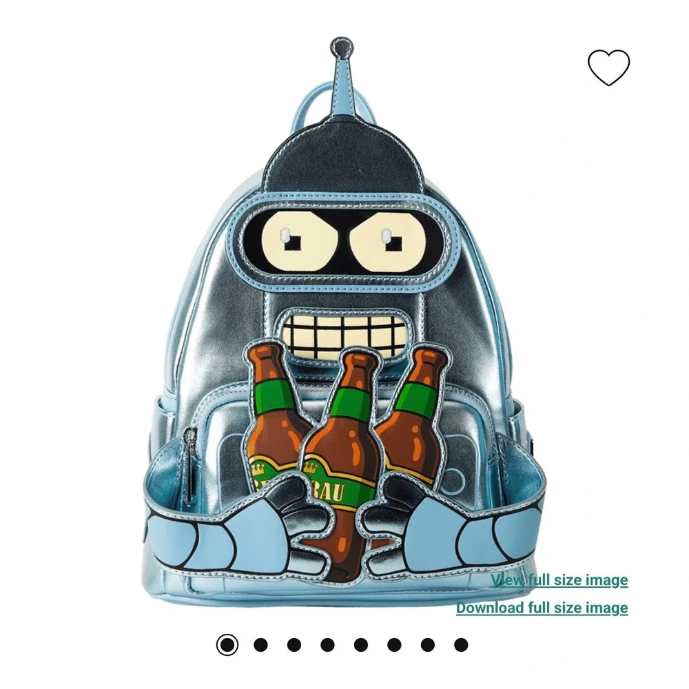 Loungefly Futurama Bender WonderCon Mini Backpack‎ Metallic Silver FTRBK0001